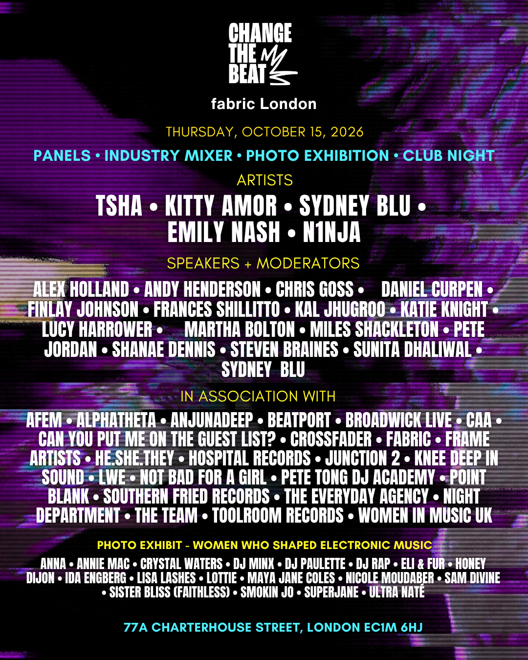 CTB x Fabric, London | TSHA, Kitty Amor, Emily Nash, Sydney Blu &amp; N1NJA | Conference, Mixer &amp; Club Night