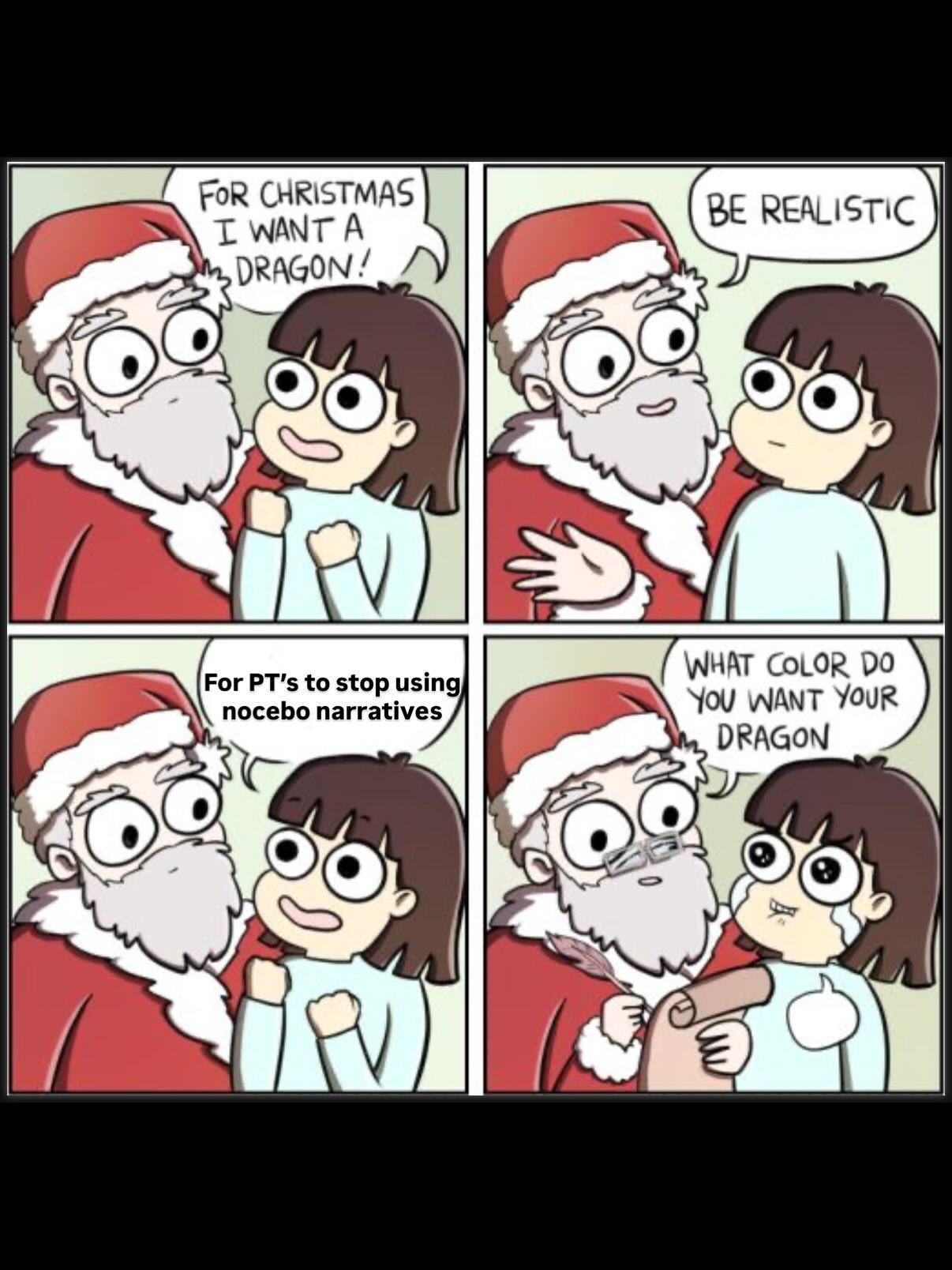 If you make fun of people who still believe in Santa, remember there&rsquo;s clinicians out there who still believe in really silly BS.
-
Happy Holidays.
-
#physicaltherapy #physiotherapy #rehab #training #fitness