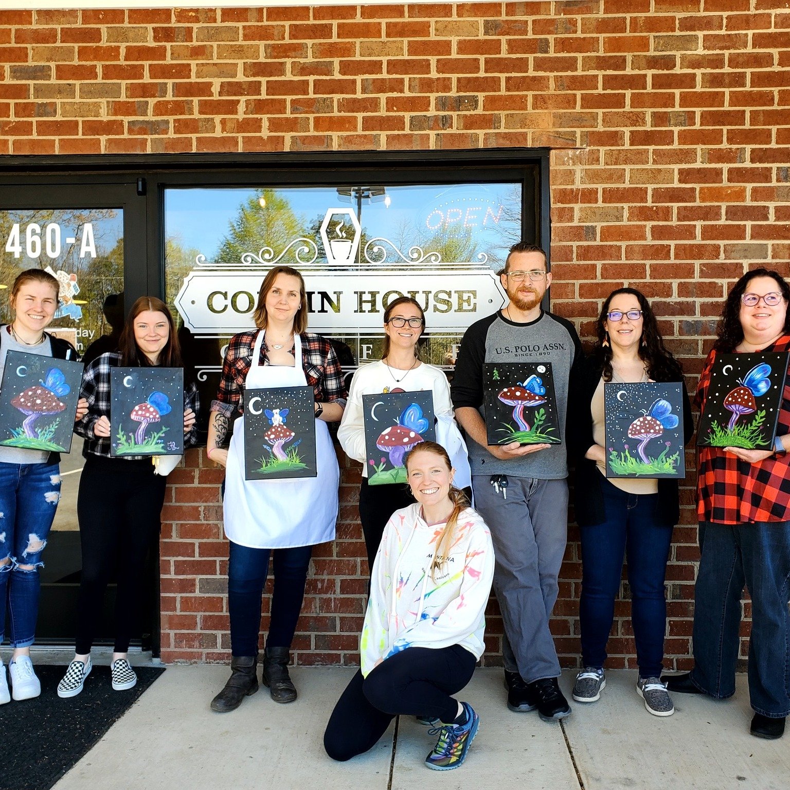 We want to personally thank those who signed up for our Canvas &amp; Coffee Brush Hour event last Saturday! Everyone had a blast getting to know one another and creating some beautiful artwork. Big thank you to our artist, Montana for the taking time