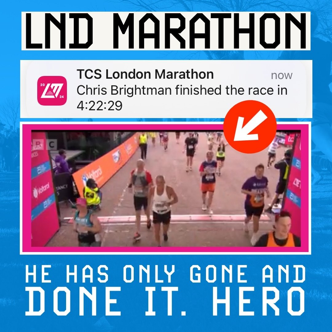 LONDON MARATHON DONE ✔️ | CHRIS HAS FINISHED.

🎉🏃&zwj;♂️ What an incredible day! Chris has just completed his first London Marathon with an impressive time of 4:22:29, running his KM splits like clockwork! 

As of this afternoon, his family, friend