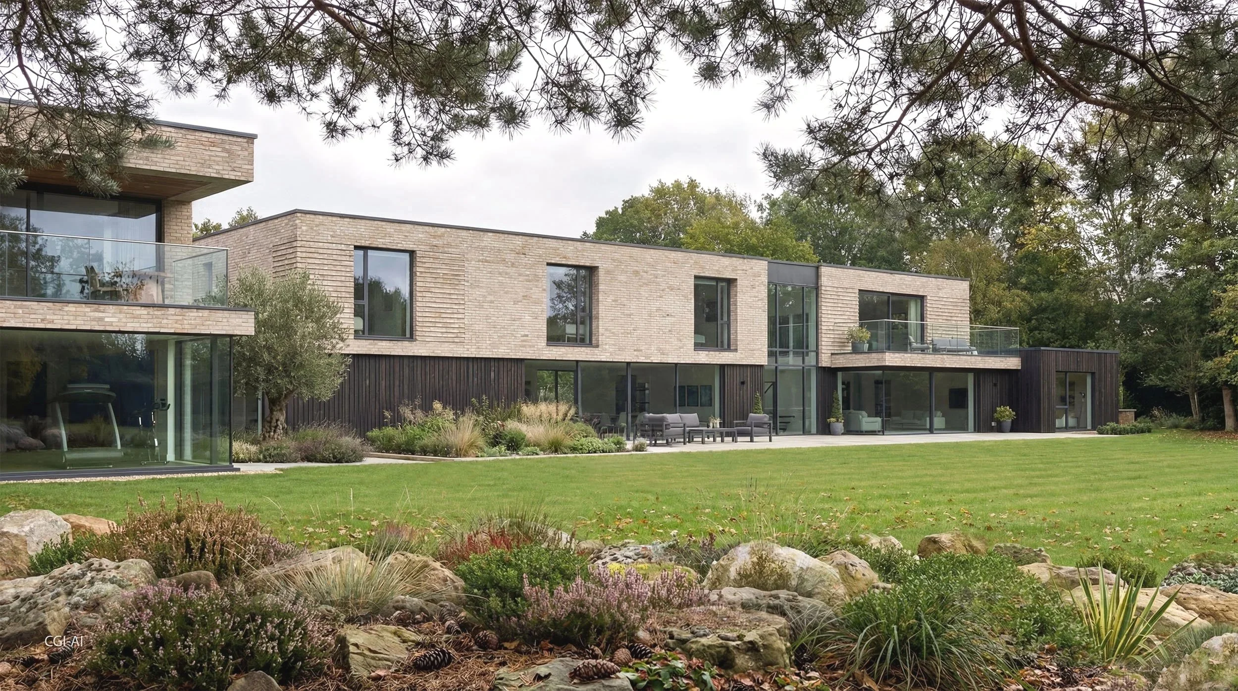 New Build House Yorkshire: Villa Garden View Left