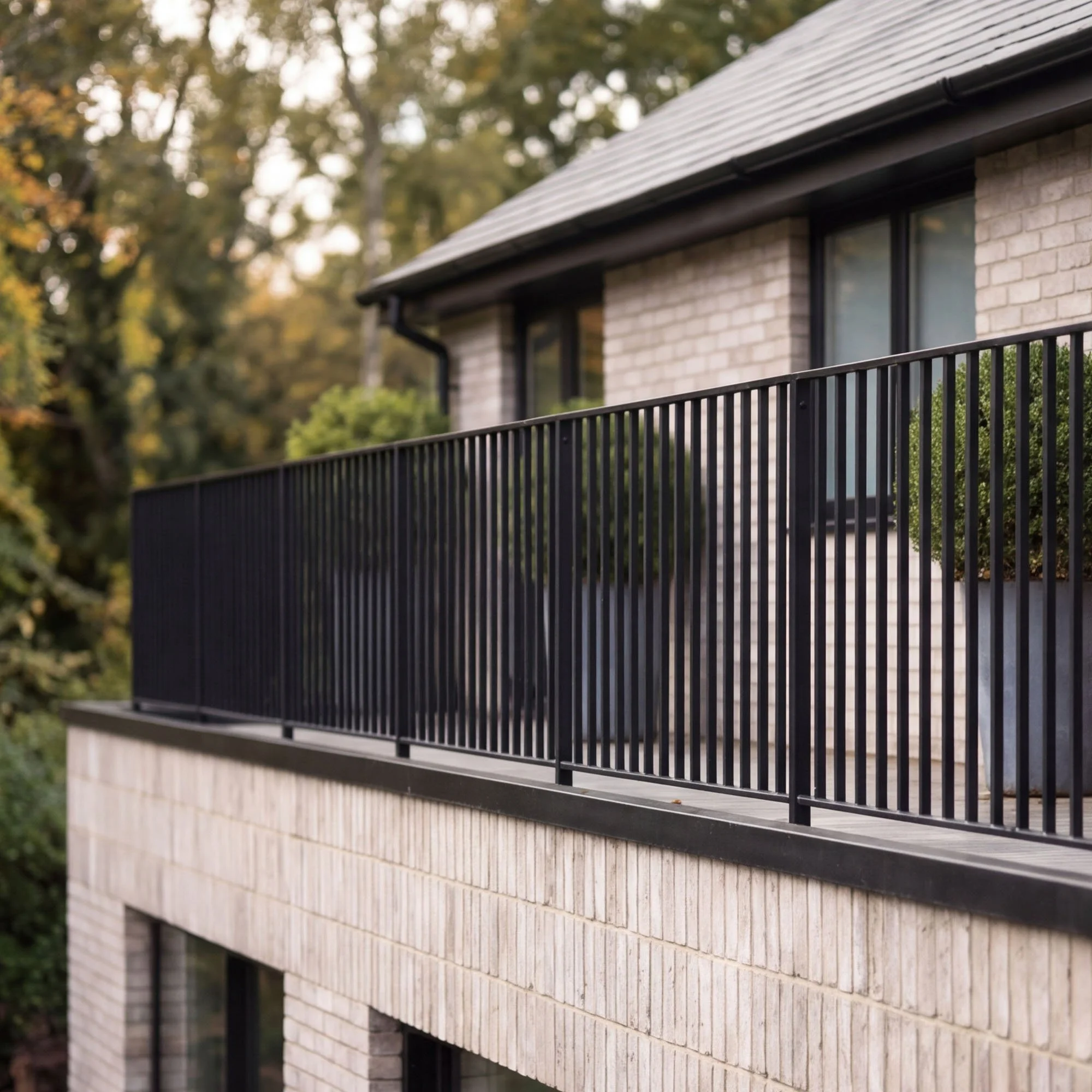 Black metal balustrades 
