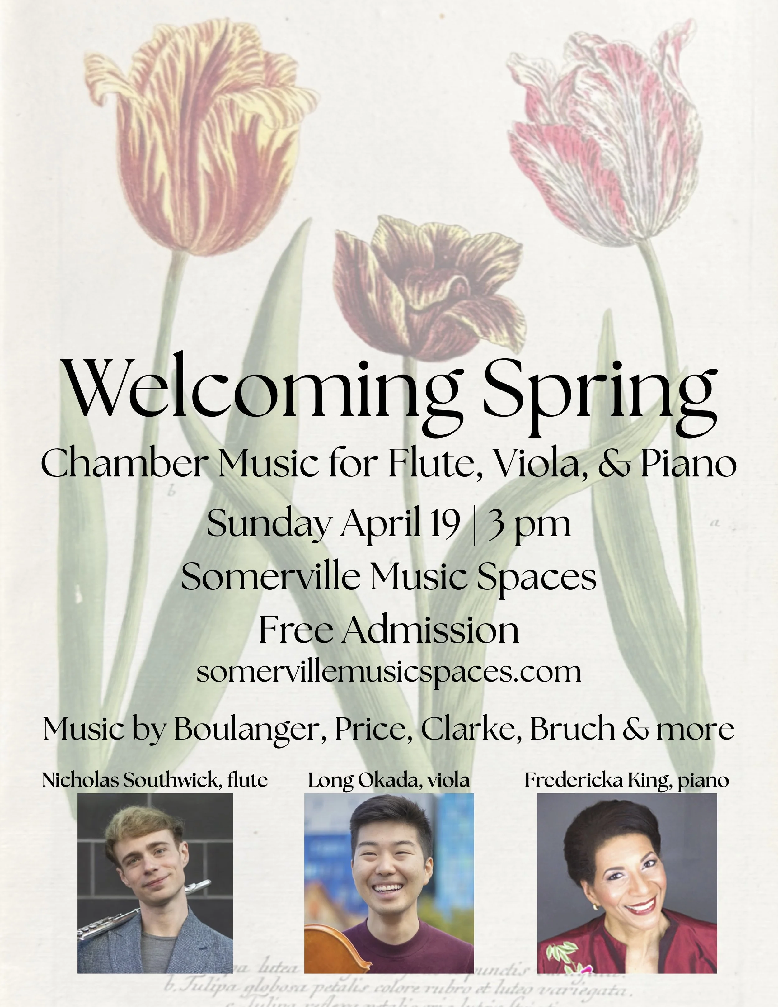 Welcoming Spring, Chamber Music for Flute, Viola, and Piano