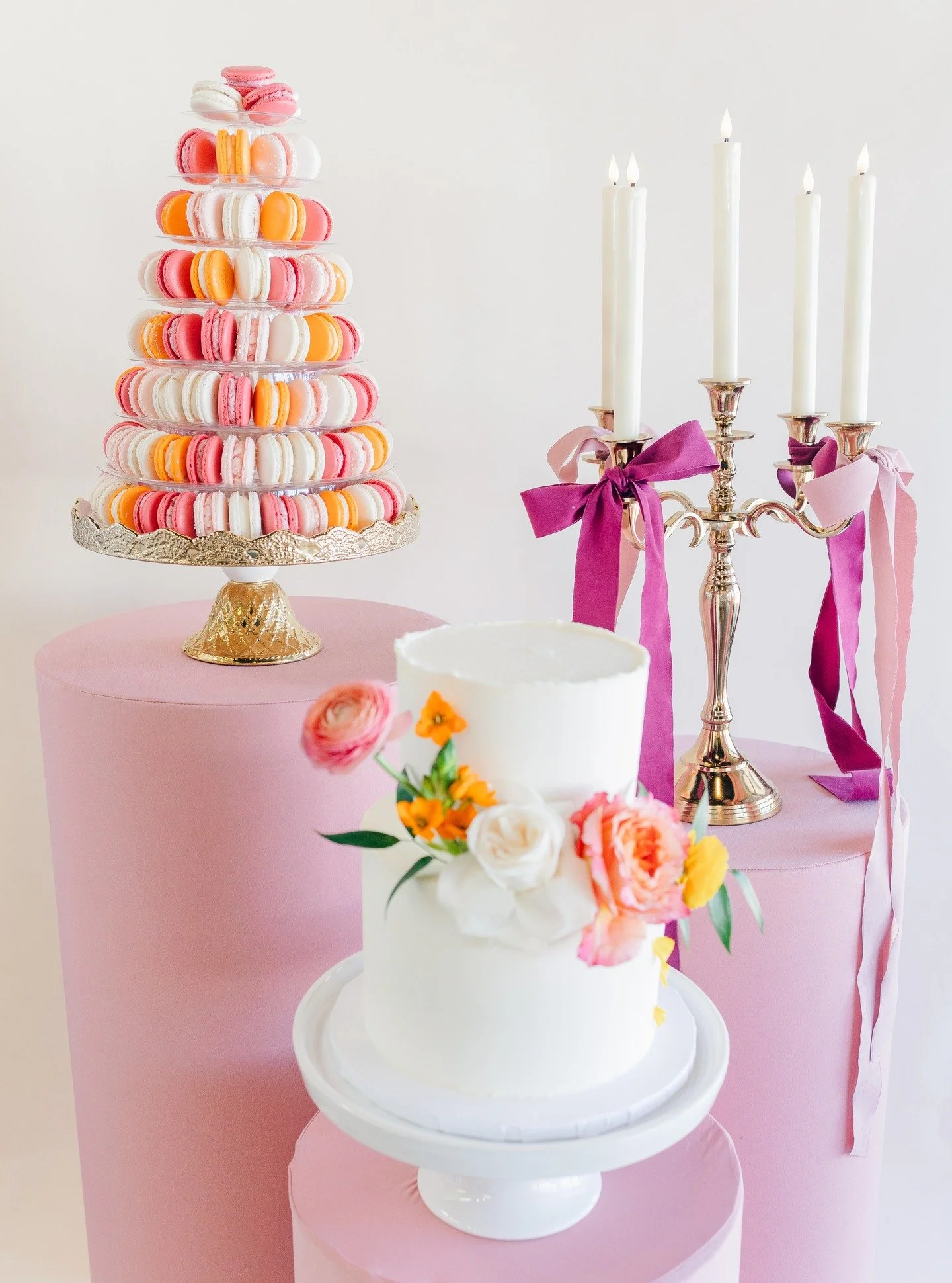 Pretty desserts just do something to the soul. A dreamy cake paired with the sweetest macaron tower creates the kind of centerpiece that deserves its own moment.

#cakedesign #macarontower #frenchmacarons #weddingdesserts #desserttable #specialtydess