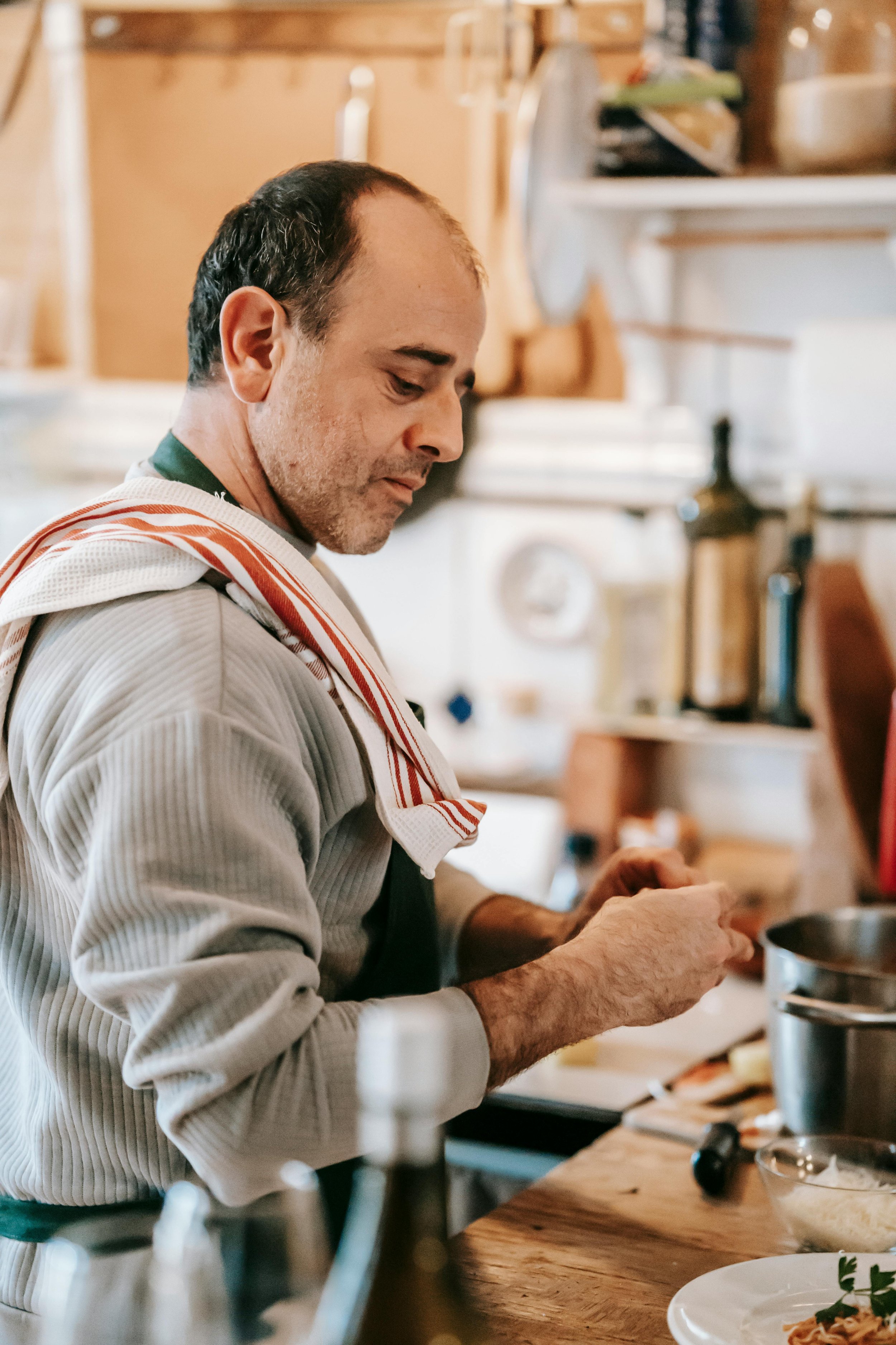 Man cooking heart-healthy meal
