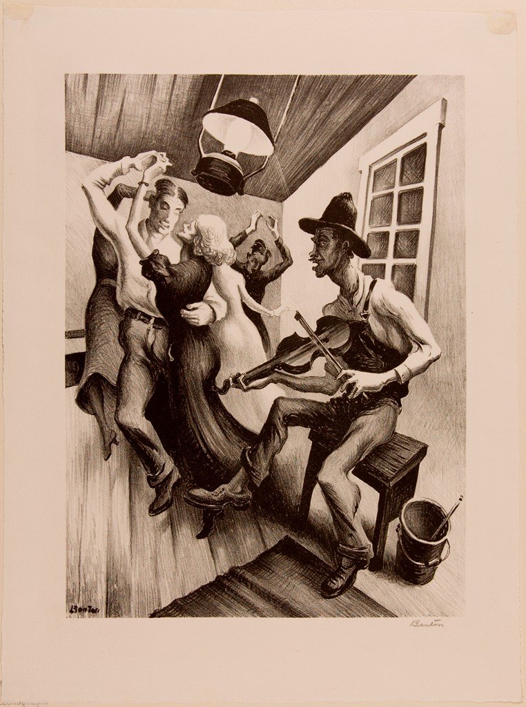 I Got a Gal on Sourwood Mountain (1938) by Thomas Hart Benton (Lithograph)
