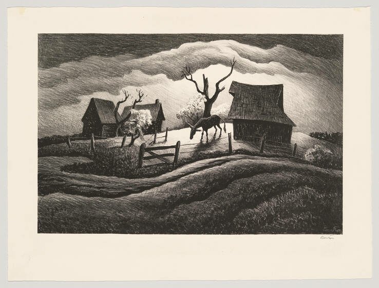 Rainy Day (1938) by Thomas Hart Benton (Lithograph)