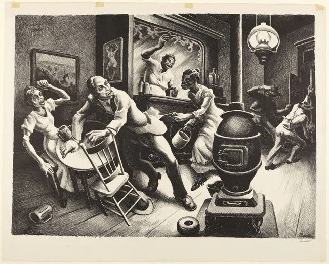 Frankie and Johnnie (1936) by Thomas Hart Benton, at the Princeton University Art Museum