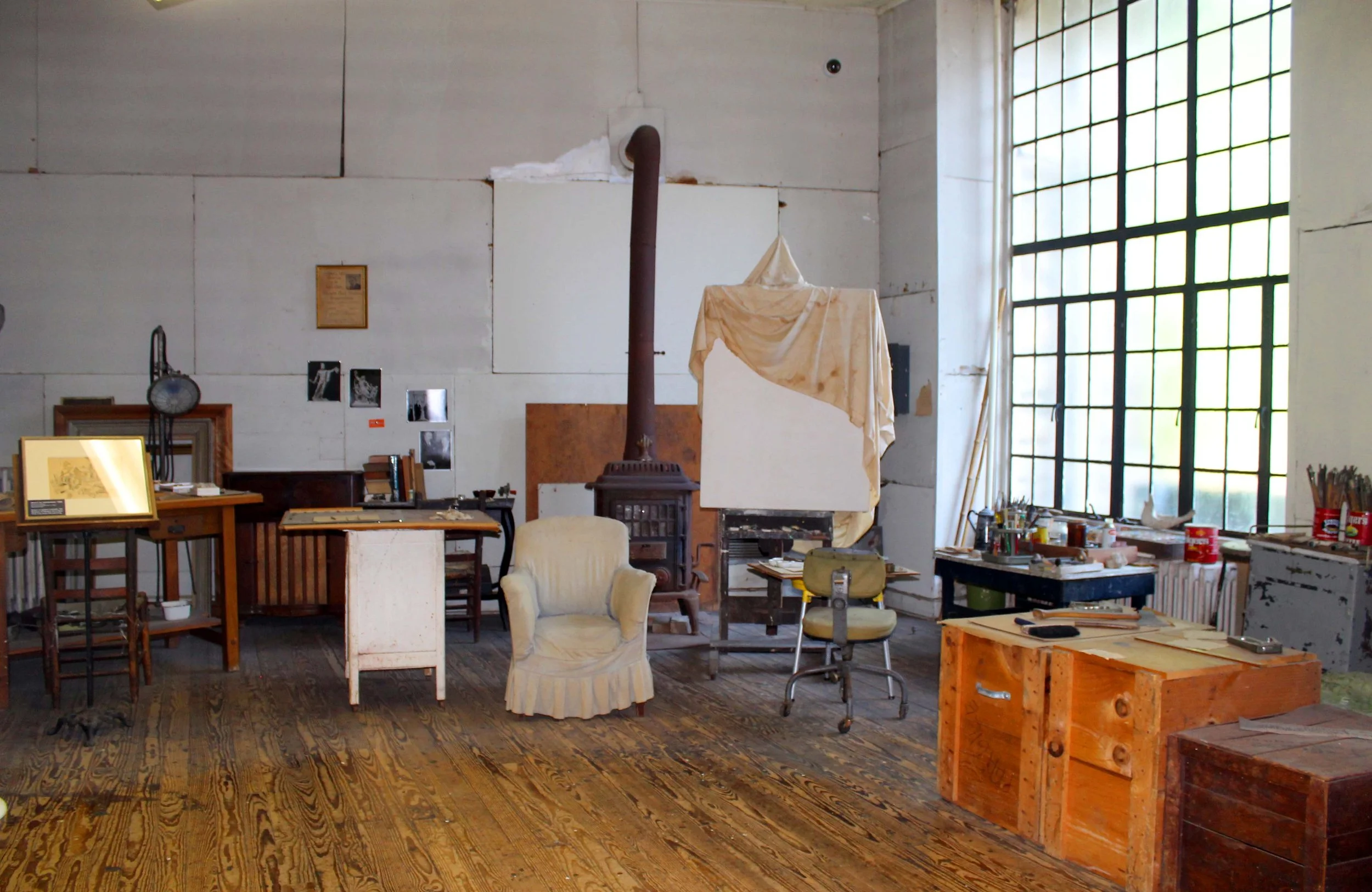 Interior photo of the Thomas Hart Benton studio.