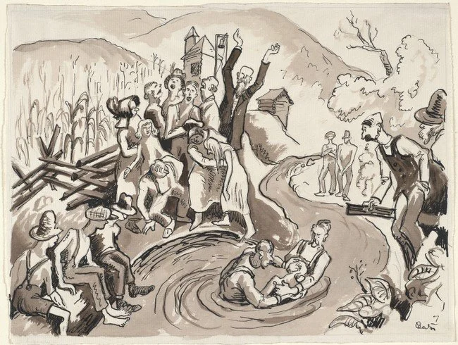 Baptism (1926) by Thomas Hart Benton, at the Princeton University Art Museum