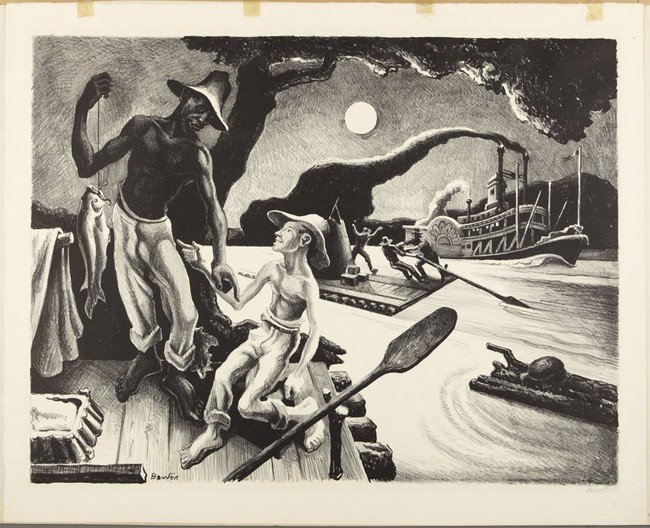 Huck Finn (1936) by Thomas Hart Benton, at the Princeton University Art Museum