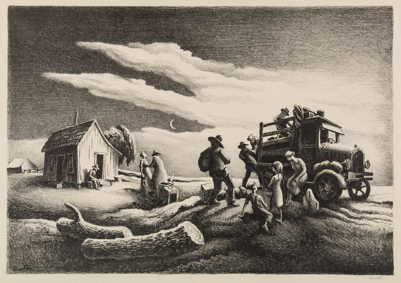 Departure of the Joads (1939) by Thomas Hart Benton, at the Amon Carter Museum of American Art