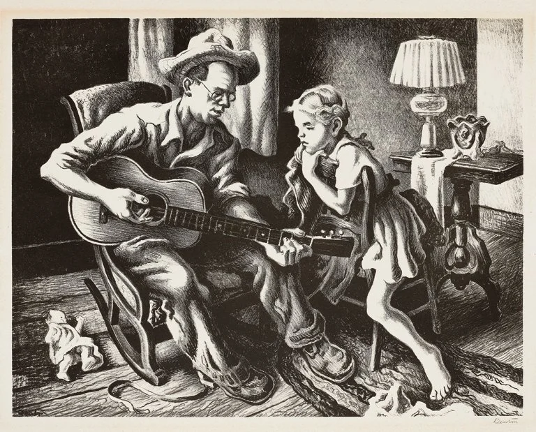 The Music Lesson (1943) by Thomas Hart Benton (Lithograph)