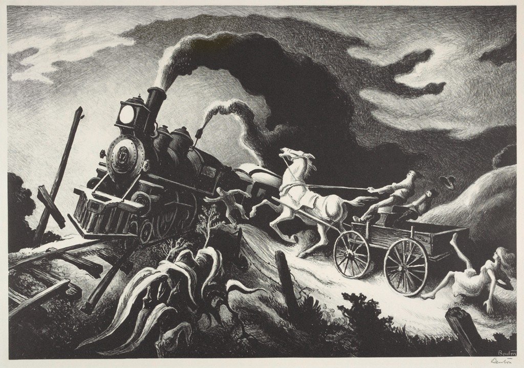Wreck of the Old ‘97 (1944) by Thomas Hart Benton (Lithograph)