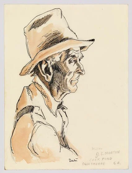 Portrait of J. T. Morton (1928) by Thomas Hart Benton (Drawing)