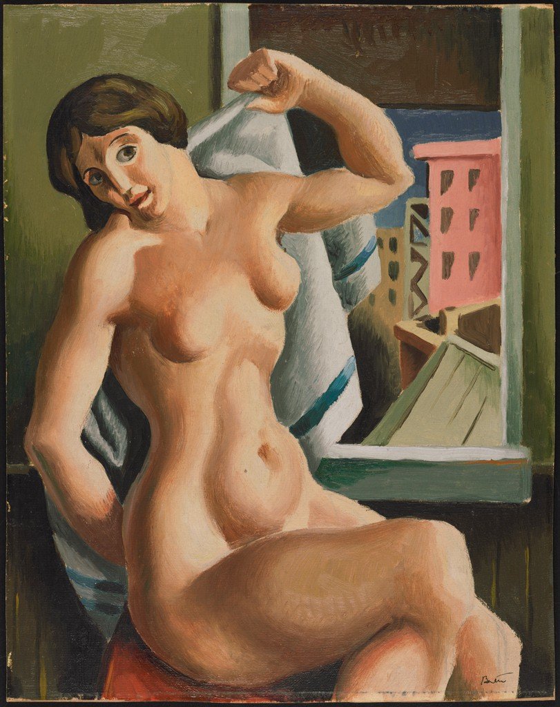 Nude Drying Herself (n.d.) by Thomas Hart Benton (Painting)