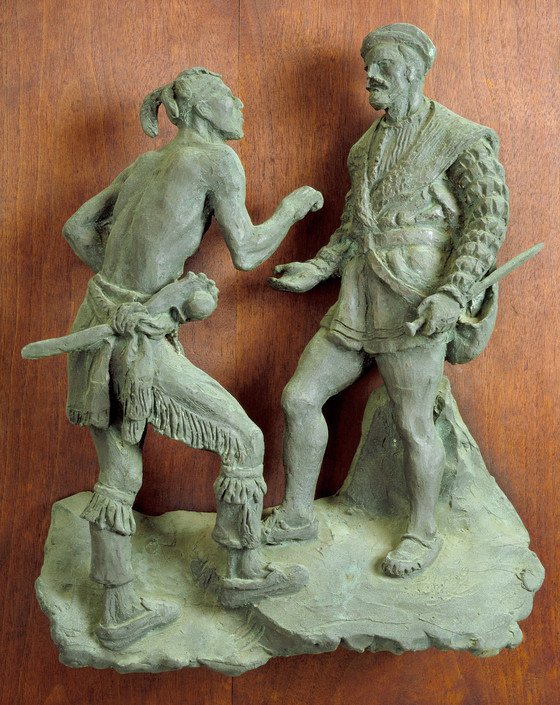 Indian and Frenchman (circa 1956/1957) by Thomas Hart Benton (Model)