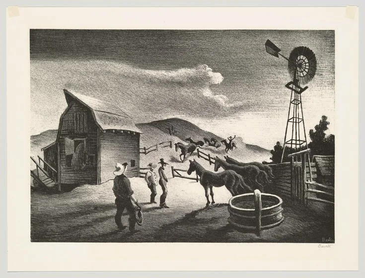 The Corral (1948) by Thomas Hart Benton (Lithograph)