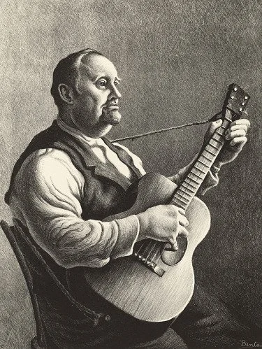 Burl Ives (1950) by Thomas Hart Benton (Lithograph)