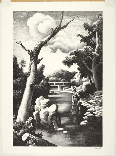 Shallow Creek (1939) by Thomas Hart Benton, at the Princeton University Art Museum