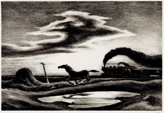 The Race (Homeward Bound) (1942)  by Thomas Hart Benton, at ​​​​Museum of Fine Arts, Houston