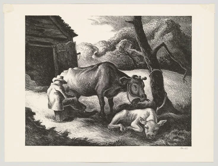 White Calf (1945) by Thomas Hart Benton (Lithograph)