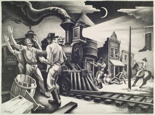 Jessie James (1935) by Thomas Hart Benton, at The Huntington Library, Art Museum and Botanical Gardens