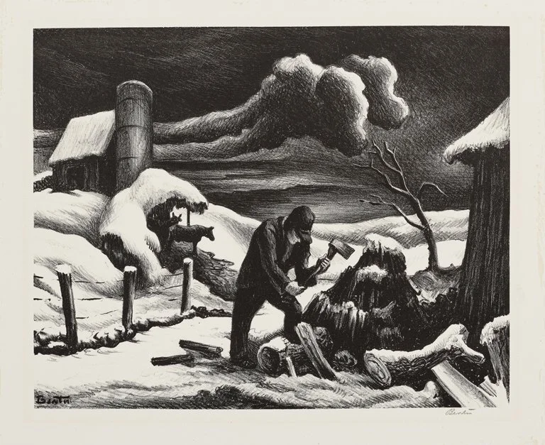 The Woodpile (1939) by Thomas Hart Benton (Lithograph)