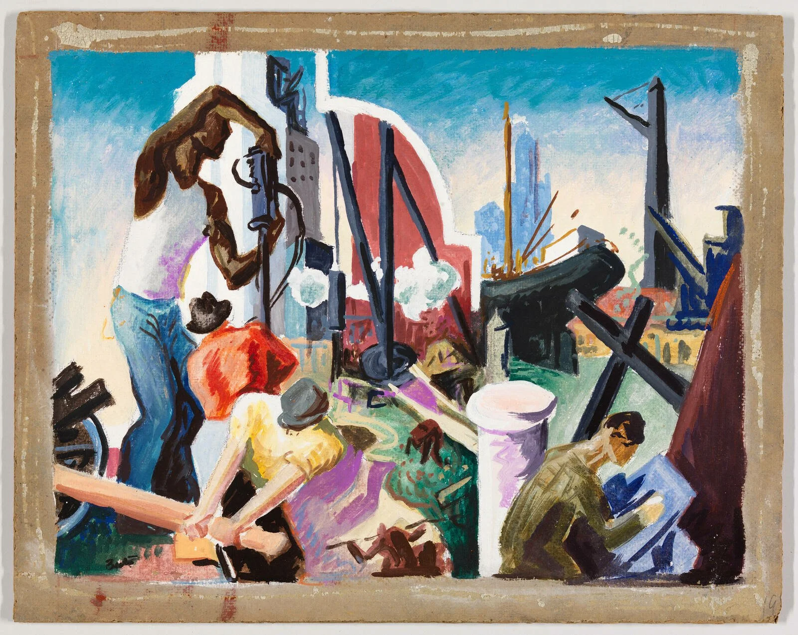 City Building (1930) by Thomas Hart Benton (Drawing)