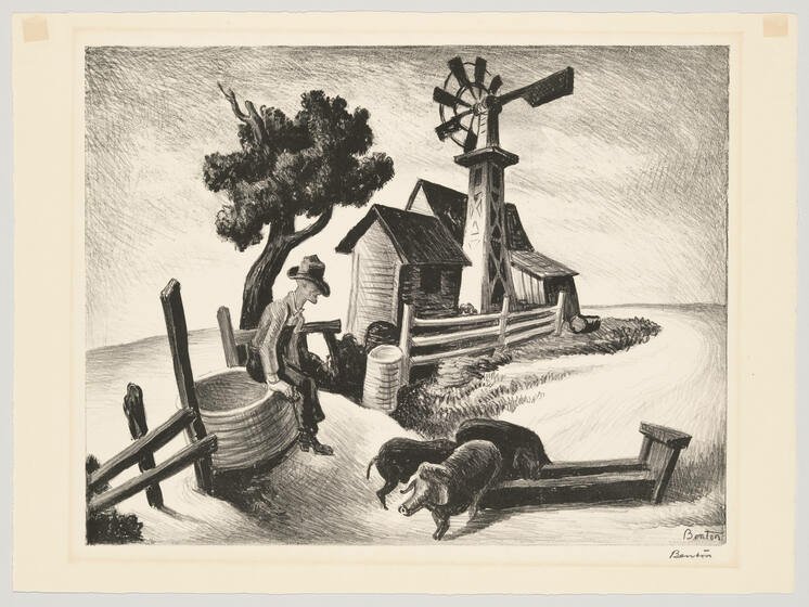 In the Ozarks (1938) by Thomas Hart Benton (Lithograph)