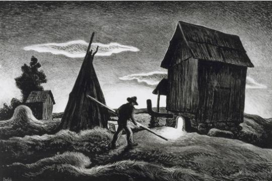 Night Firing (1943) by Thomas Hart Benton, at ​​​​Museum of Fine Arts, Houston