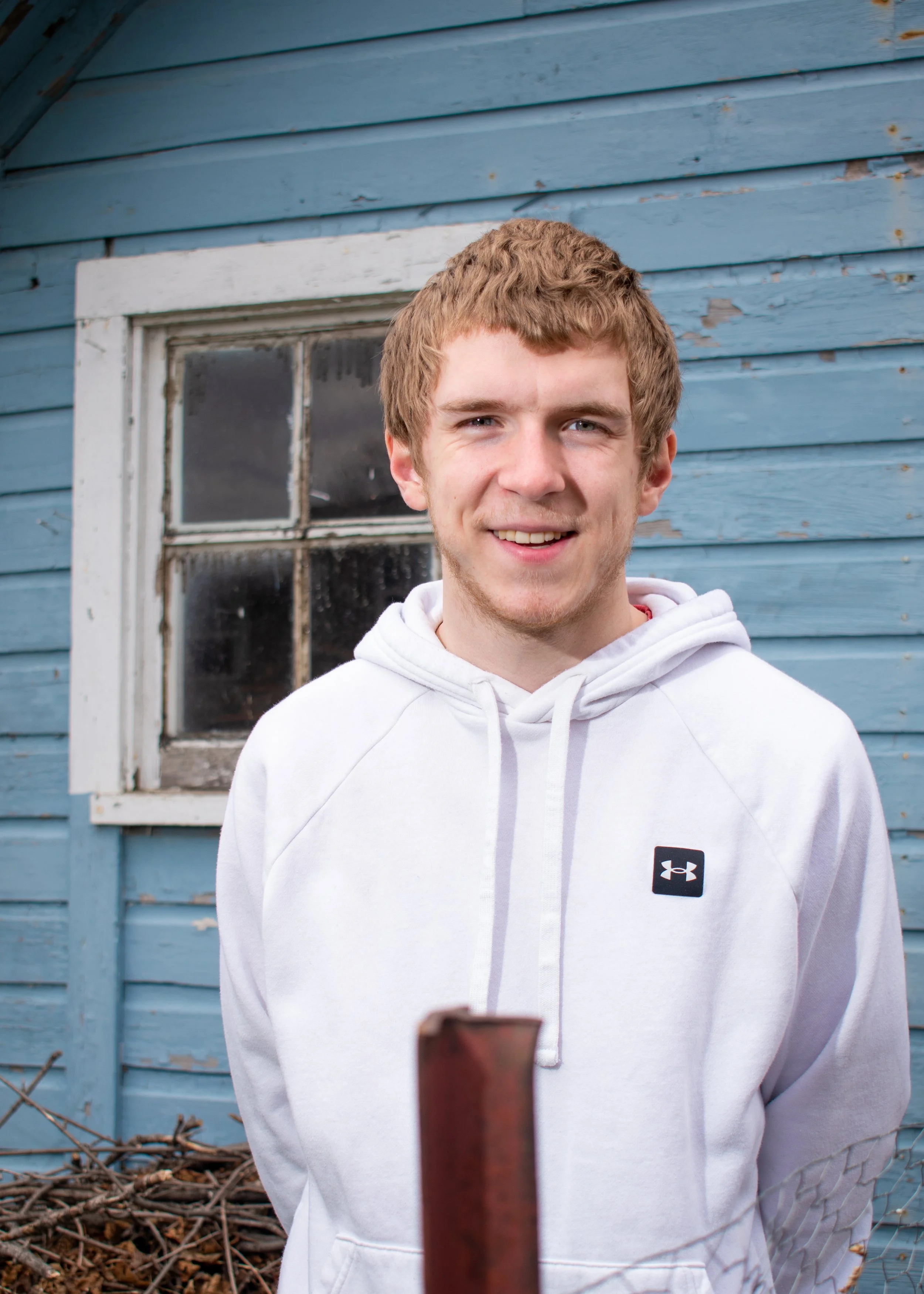Rustic outdoor portrait with flash.