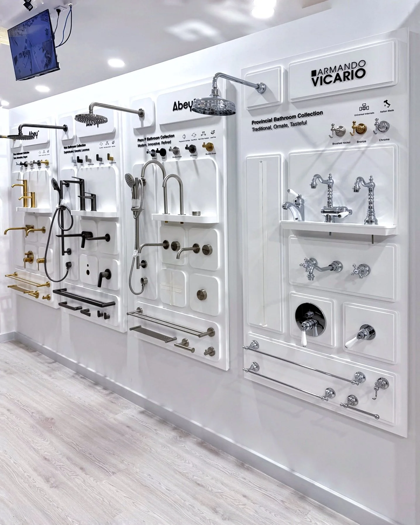 A seamless showroom experience for @abeyaustralia ✨

We recently completed a beautiful display installation at Famous Kitchens, showcasing a curated range of Abey&rsquo;s premium bathroom collections.
For a polished and professional look, acrylic let