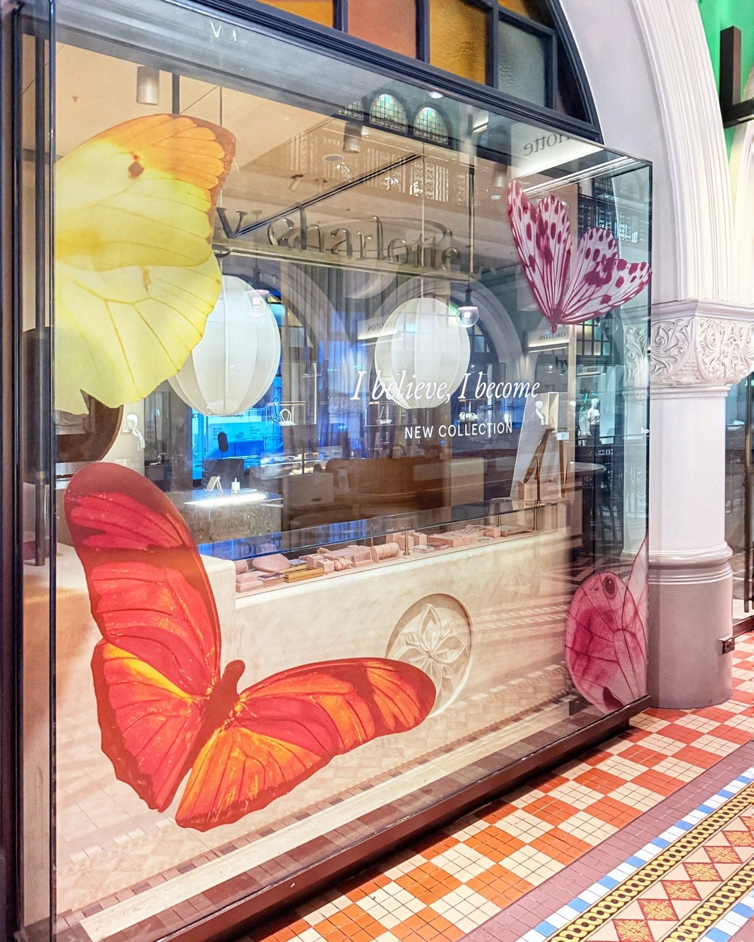 Window activation for @bycharlotte_  across Miranda, Paddington &amp; QVB

A soft yet striking installation that brings the new collection to life, using layered window graphics to create depth, movement and a sense of storytelling from the outside i