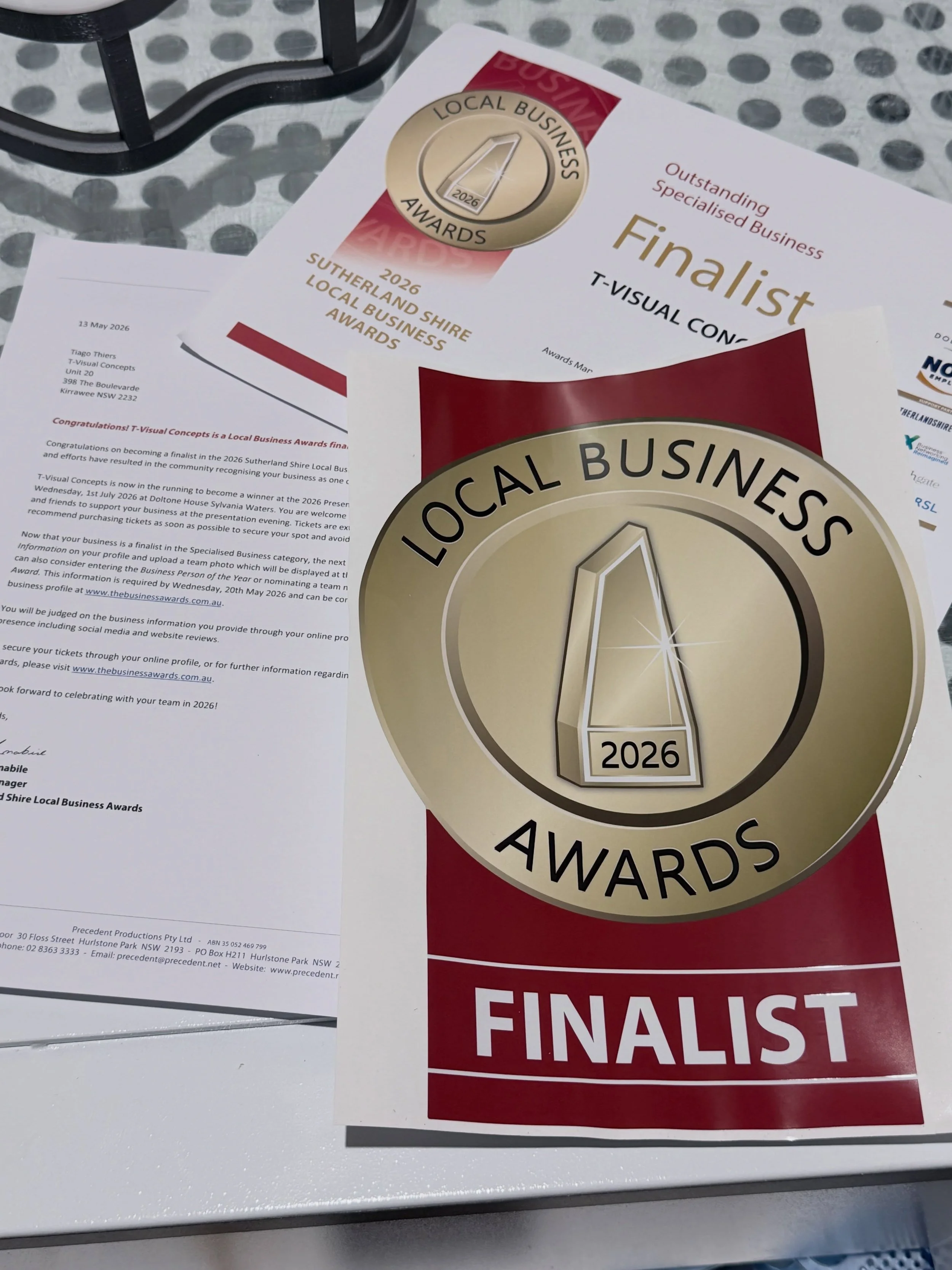 We&rsquo;re incredibly proud and excited to announce that T-Visual Concepts has been named a finalist in the Local Business Awards in the &ldquo;Outstanding Business Service&rdquo; category!

What started as a passion for signage, activations and cre