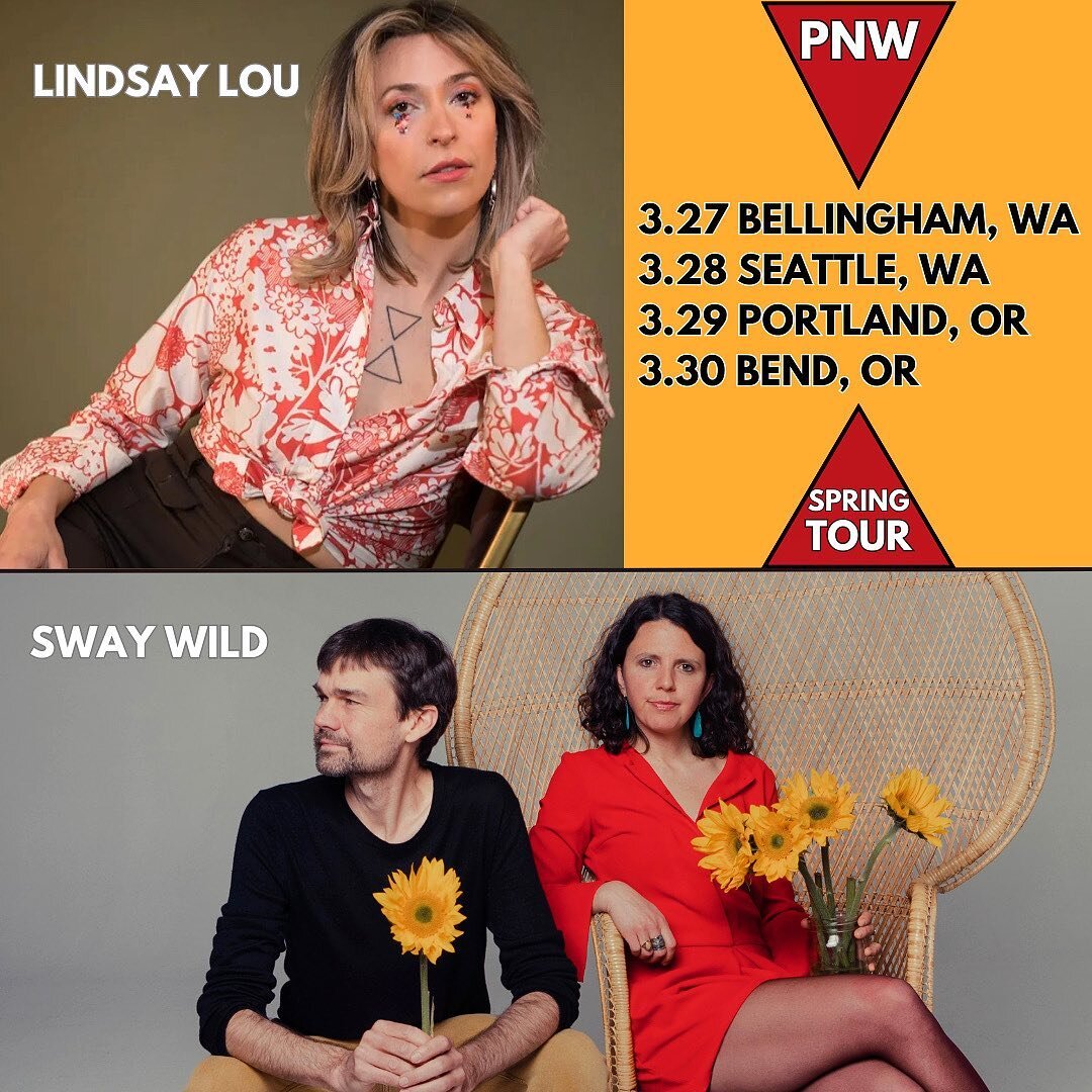 Gettin our butts off these chairs and back on the road next week! @swaywild opening for @lindsayloumusic PNW-style is gonna be a ball: #Bellingham 3/27, #Seattle 3/28, #Portland 3/29, and last but never least #Bend, OR 3/30 plus more dates below. We&