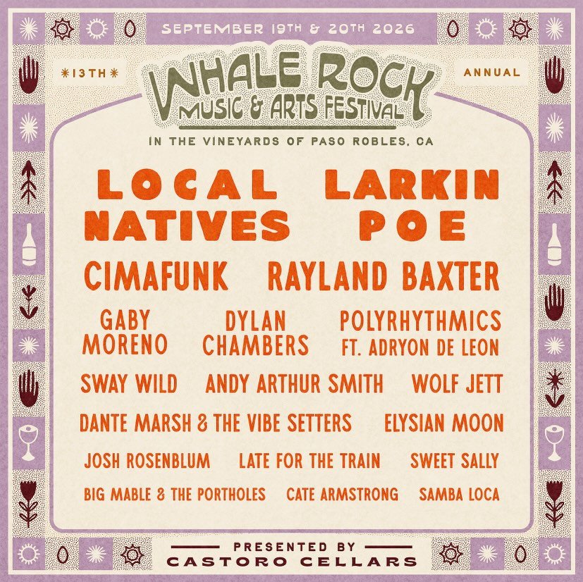 We 💜 whales + we 💜 to rock- @whalerockmusicfestival here we come! So grateful to return to @castorocellars in CA for this lovely fest raising funds for the Templeton Music Foundation. Come join us!

Speaking of whales, we&rsquo;re a day late, but H
