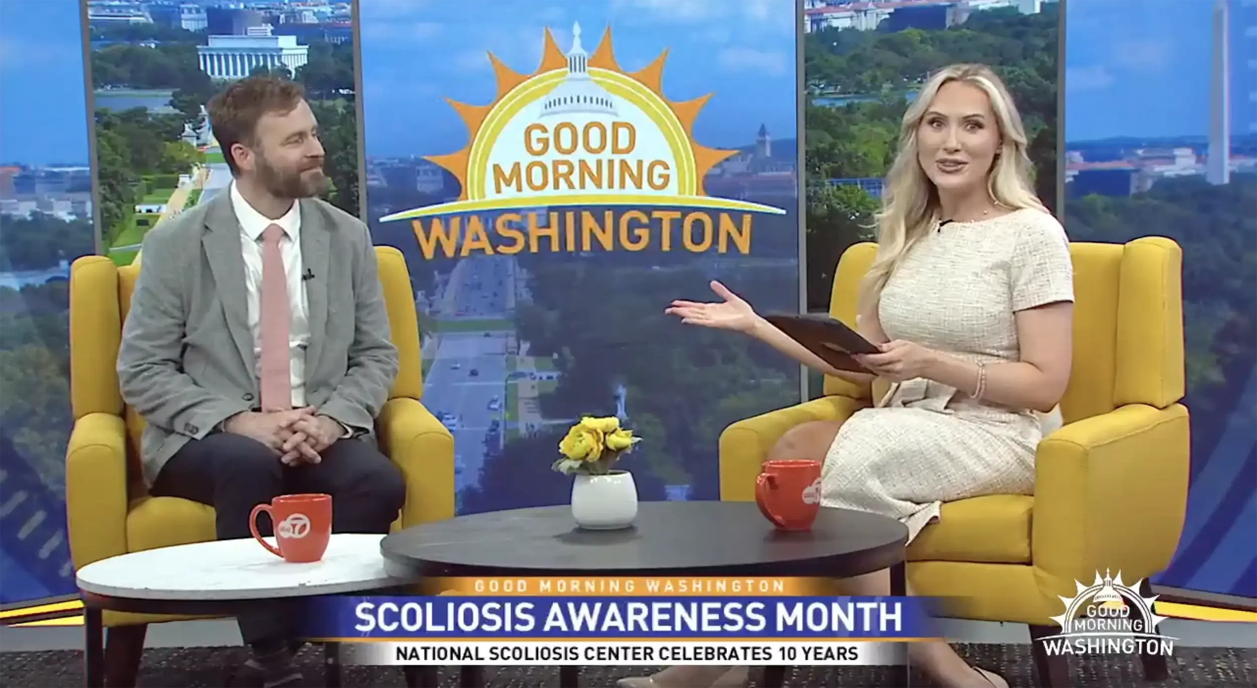 Good Morning Washington features Schroth DC for Scoliosis Awareness Month and the National Scoliosis Center's 10th anniversary