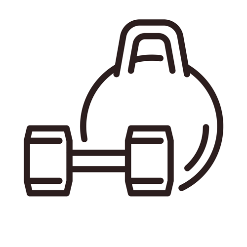 kettlebell and weight icon