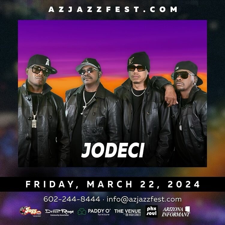 See y&rsquo;all this Friday, 3/22 at the @azjazzfest in Phoenix!🔥 Tickets on sale now. 🎶 #JODECI @kcihailey @mr.dalvin #JoJo #DevanteSwing @pmusicgroup