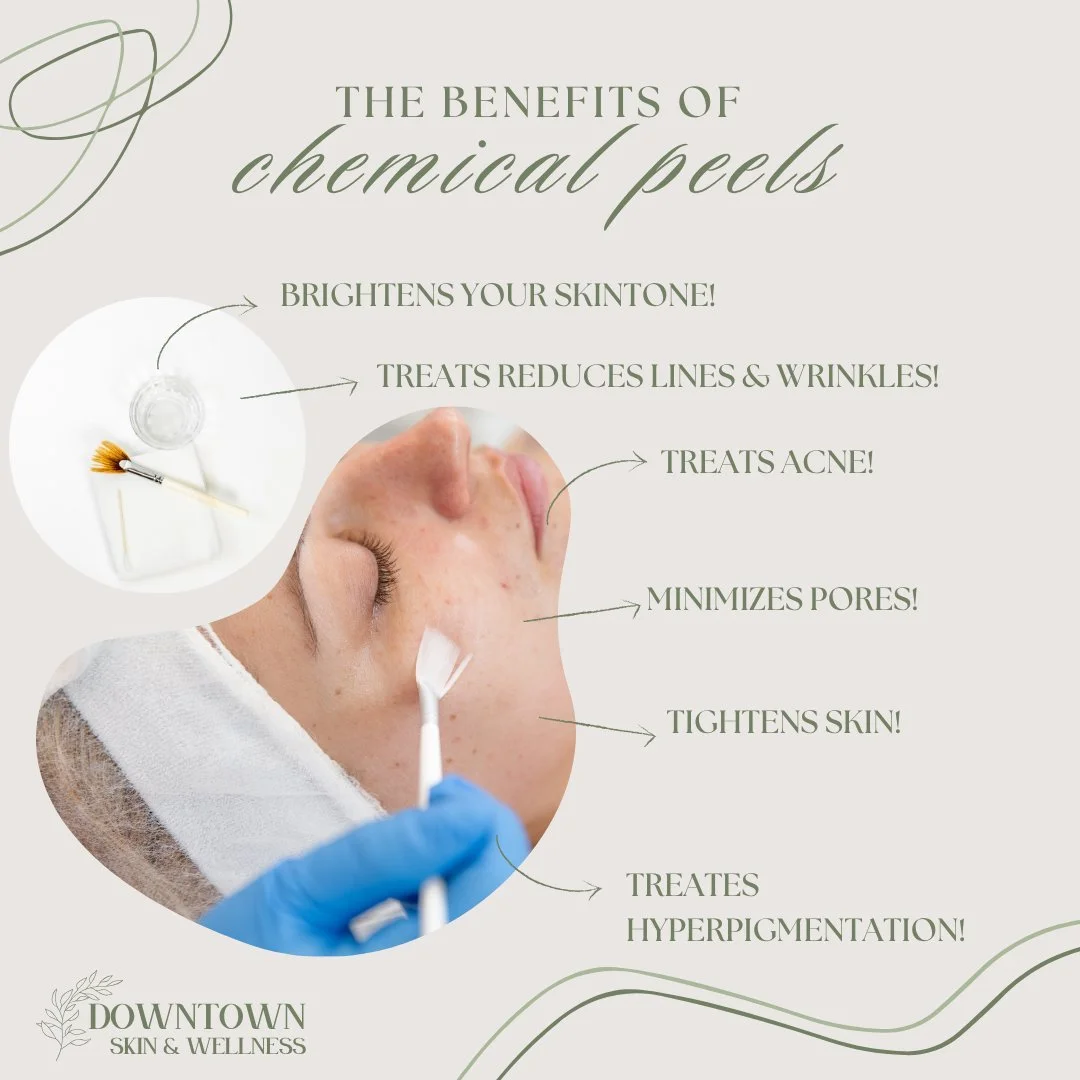 Ready to hit refresh on your skin? ✨
Chemical peels are one of our favorite ways to reveal a brighter, smoother, and more youthful complexion with results you can truly see and feel.

🌿 Brightens skin tone
🌿 Reduces lines &amp; wrinkles
🌿 Treats a