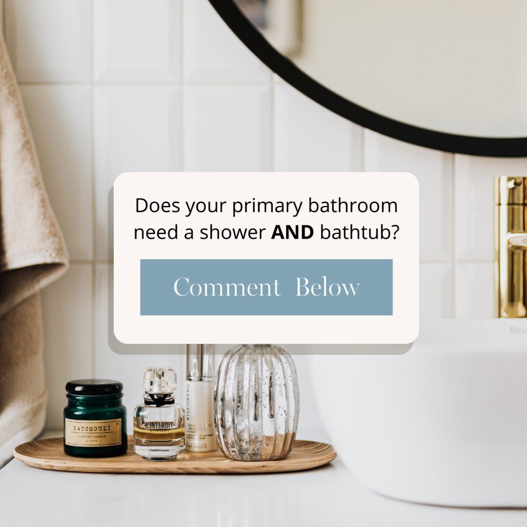 Do you think your primary bathroom needs a bathtub, or is a shower alone ok? If you found a home you loved, would this be a dealbreaker?
.
.
.
.
#QuestionOfTheDay #Shower #Bathtub #MasterBathroom #BathroomGoals #RealEstate #Remodel #HomeStyle