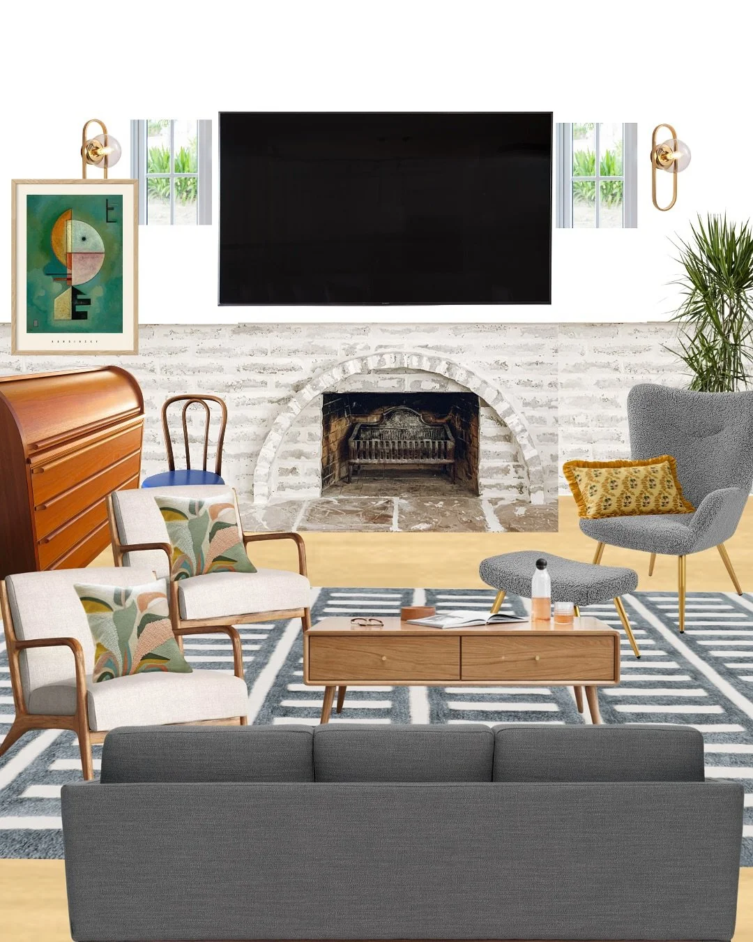 Welcome to our den makeover!

This is the space where we unwind at the end of the day&mdash;but it&rsquo;s been feeling a little flat and unfinished. I&rsquo;m finally tackling it, and here&rsquo;s what&rsquo;s coming:

🔸 Limewashing the brick firep
