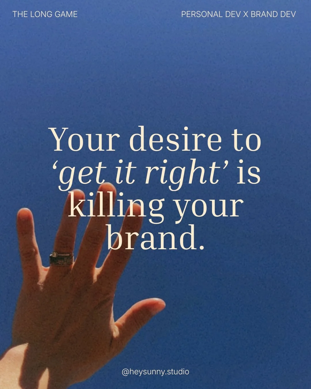 You&rsquo;re getting overloaded with all the &lsquo;right&rsquo; ways to do things for your brand, your content, that you don&rsquo;t even want to show up anymore. 

And when you do, it takes 17 takes, 49 edits, and 1hr of finding the &lsquo;right&rs