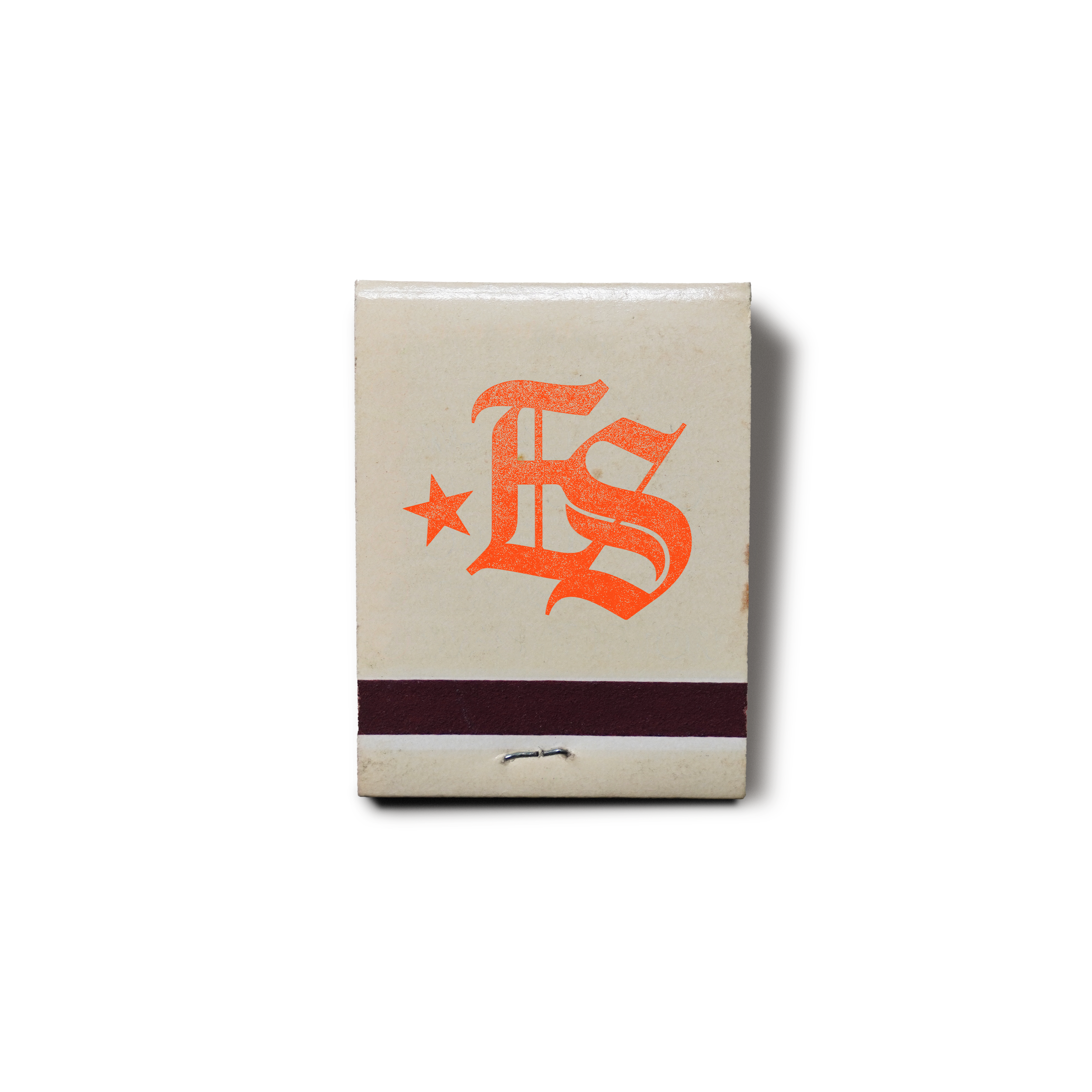 matchbook mockup for personal brand that has red logo at bottom that says emelie sanders