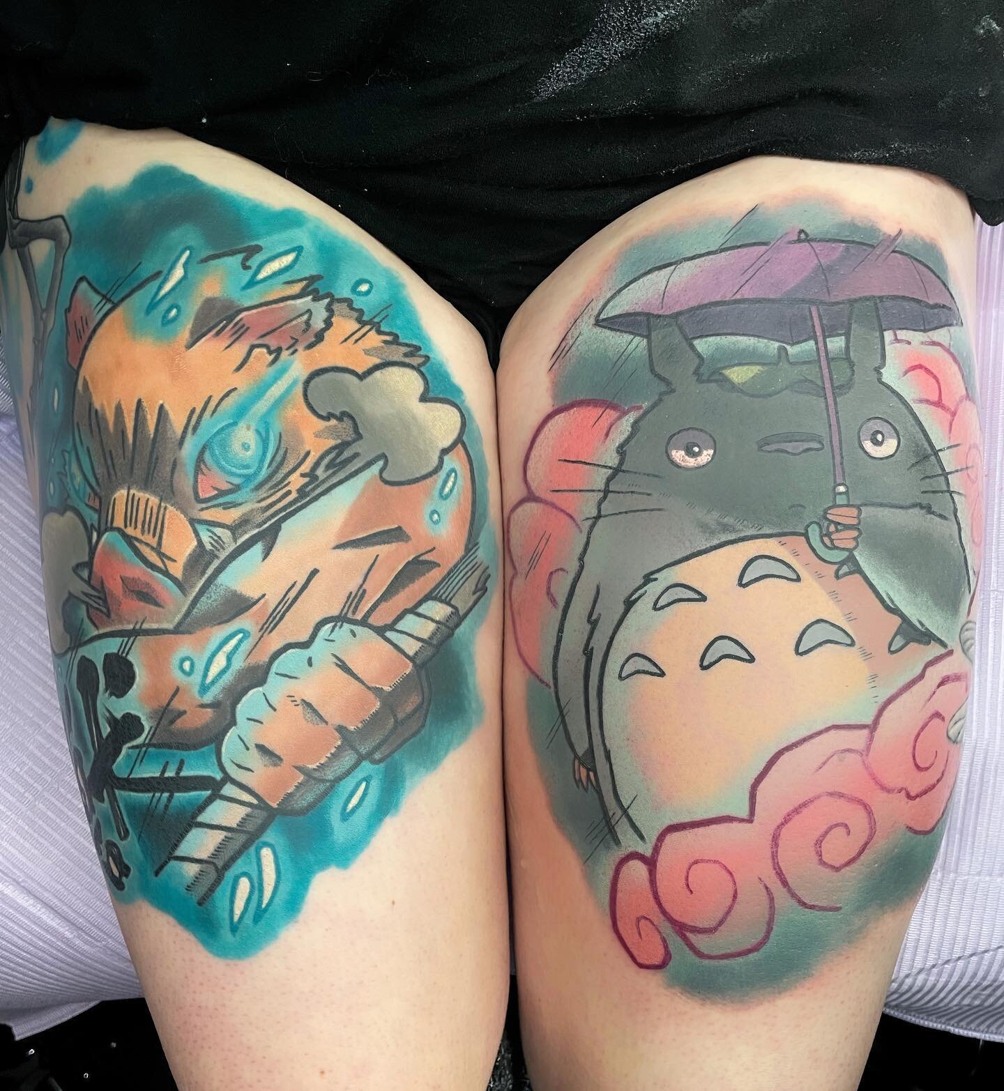 Just a couple of animals #totoro #demonslayer #inosuke #ghibli #anime #animetattoo #tattoo #tattoos #tat #love #art #fanart #ink #aot #jjk #dbs #cute #girlswithtattoos #animegirl