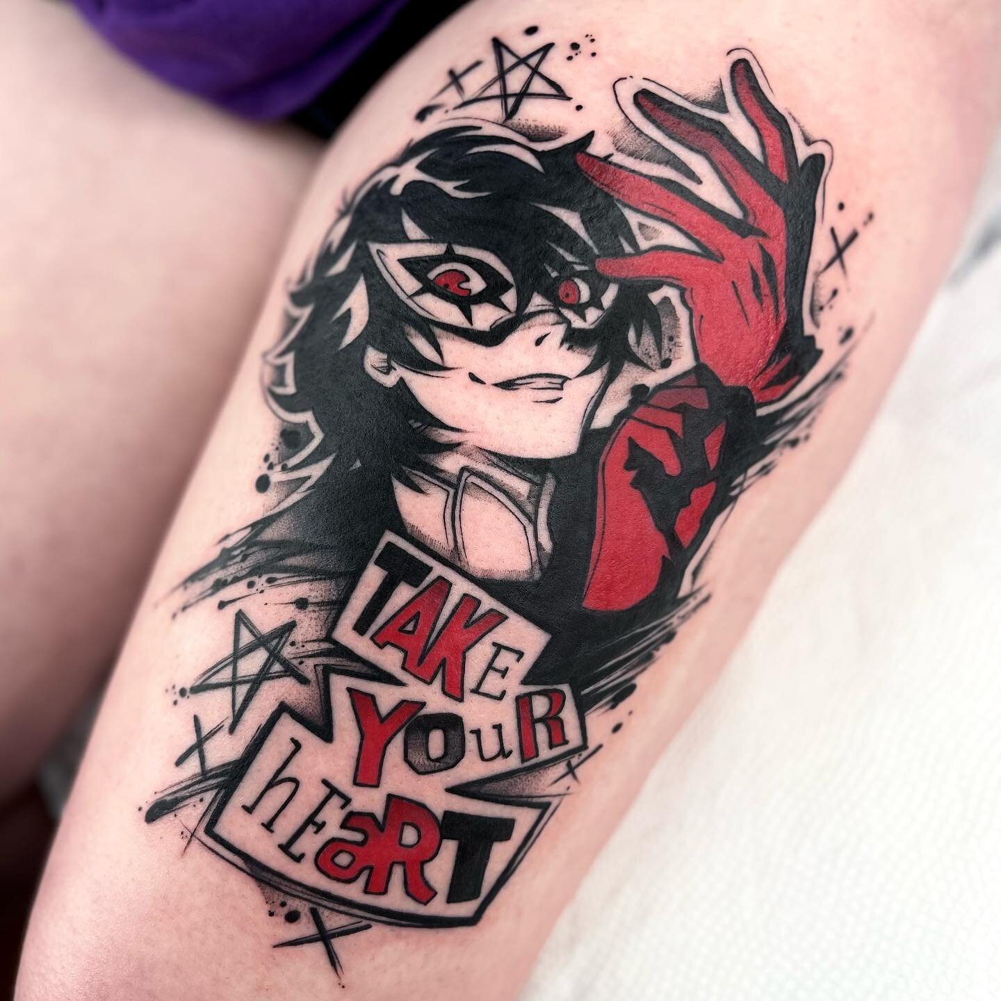 &ldquo;Lookin&rsquo; cool Joker!&rdquo; 

The protagonist of Persona 5! Thank you @halgoof so much for getting this tattoo from me!! I took a short hiatus from posting but I&rsquo;m back, so this is my first one of the year and also happens to be a p