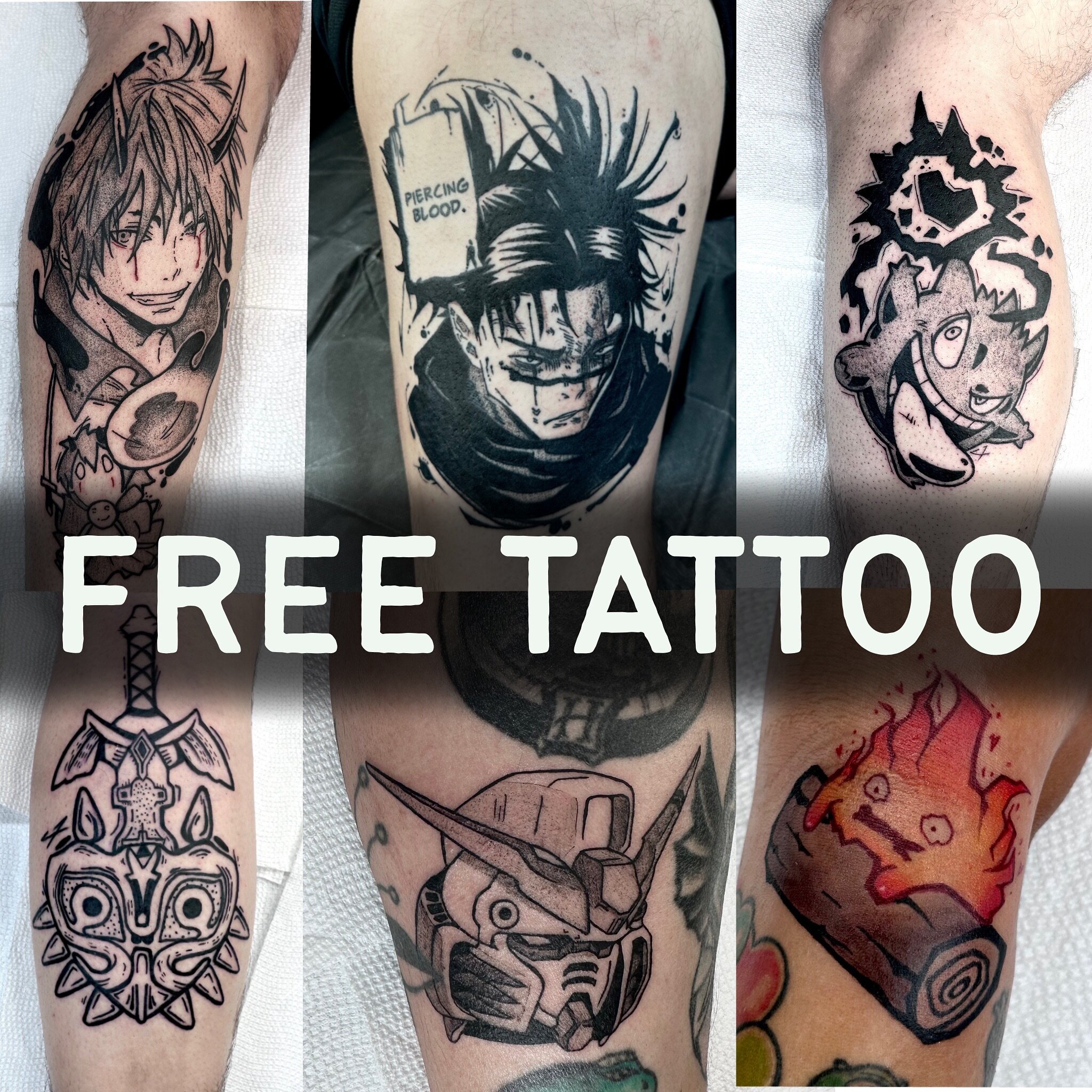 about to hit 1,000 followers! i&rsquo;ve met so many awesome people since i&rsquo;ve started tattooing, so to thank you all i&rsquo;m giving away a FREE tattoo! I&rsquo;m down to do anime, comic book, video game, animals, floral, in black and grey or