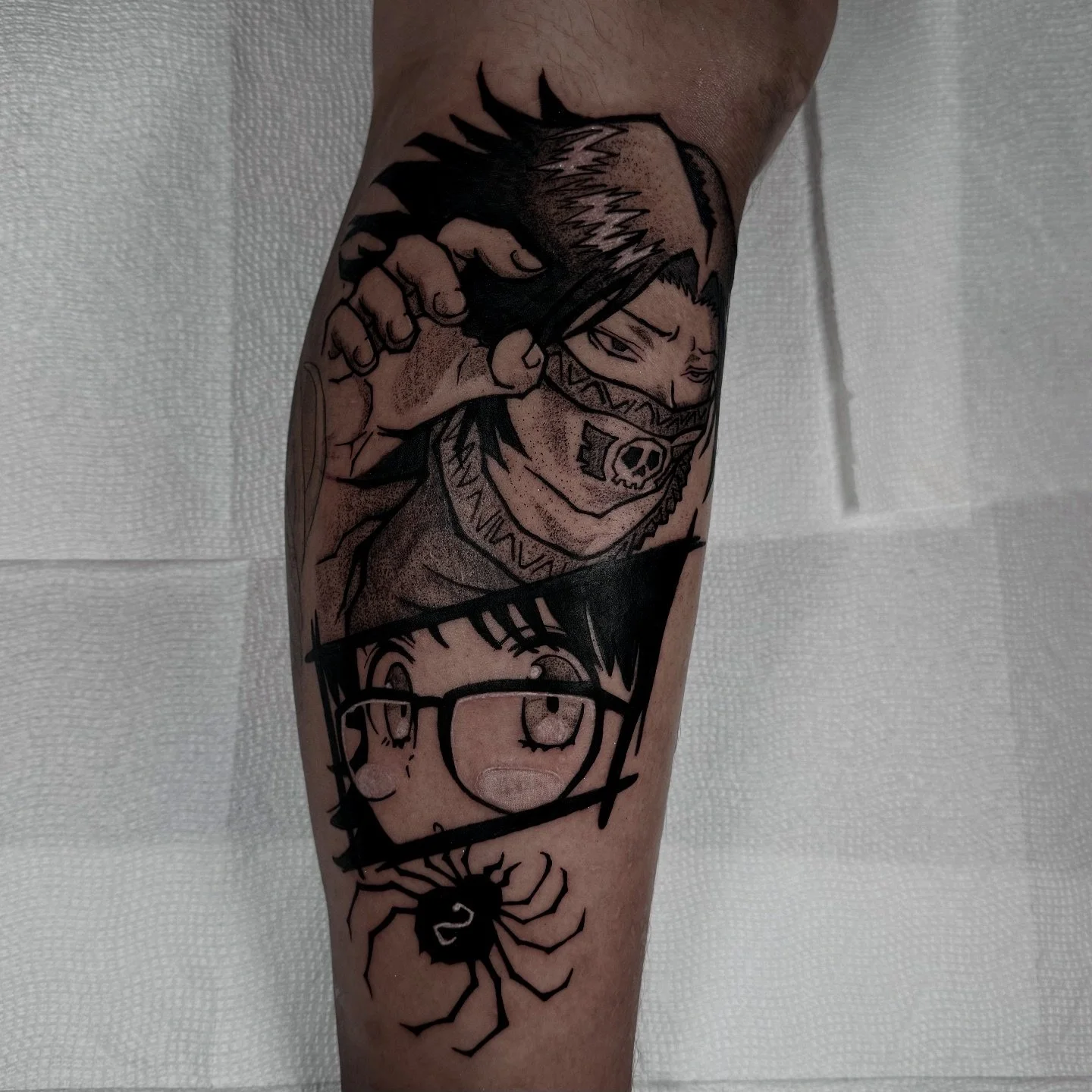 got to do my two favorite phantom troupe members recently and have been experimenting with composition, I&rsquo;m tryna be the first nimbus artist on @animetattoobros since my boy @officialvoninkz and get added to that Georgia list. Also would love t
