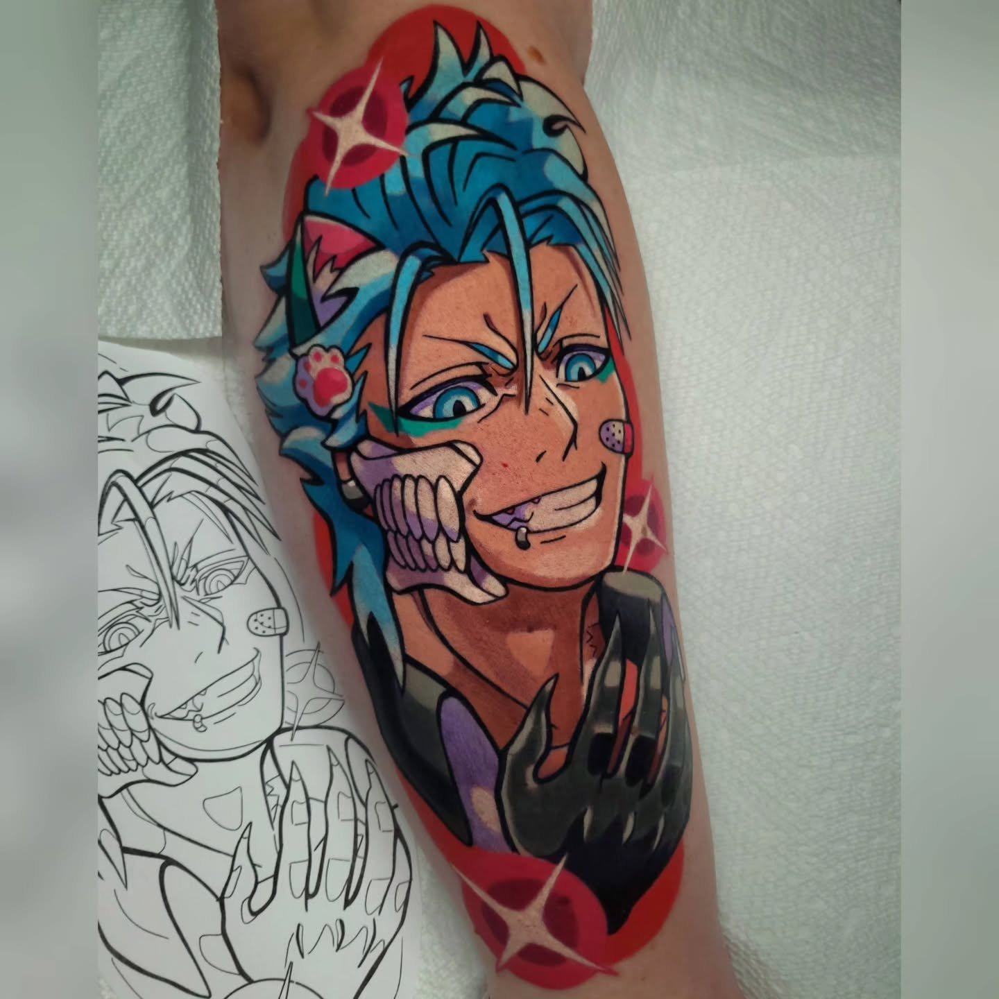 🐈&zwj;⬛Grimmjow Jaegerjaquez🐈&zwj;⬛ MY HUSBAND!!!! I love doing decora anime portraits, let me make your husbando dreams come true🩵😻 thank you again @kierstenschn for letting me tattoo our favorite man on you!
🩵
🩵
Books open March-December dm m